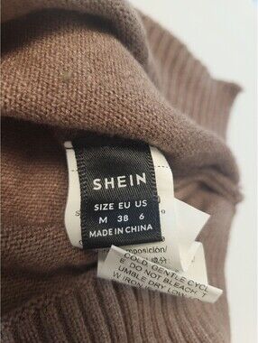 SHEIN Brown Sleeveless Knit Sweater Vest, Size M